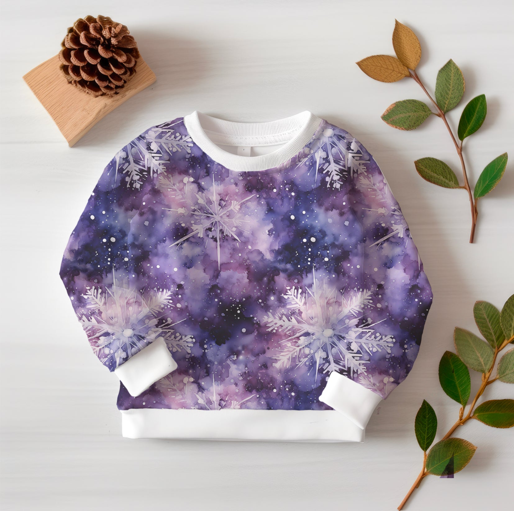 Violette Schneeflocken  Winterzeit Aktuelle Vorbestellung